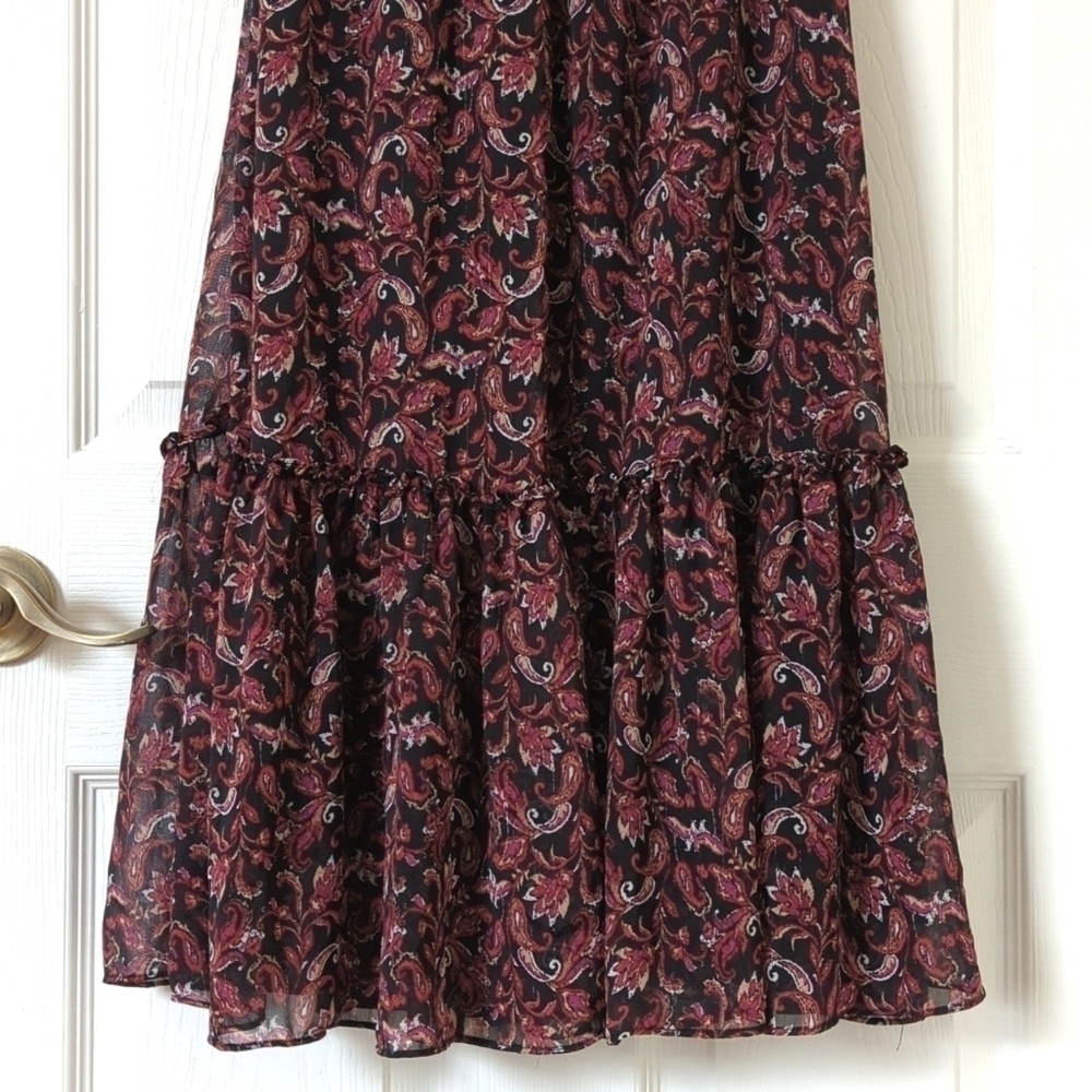 Sam Edelman Floral Paisley Printed Sleeveless High Neck Blouson Midi Dress XS - Picture 14 of 15